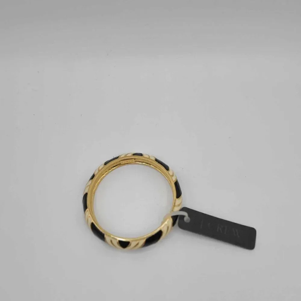 J Crew Black and Ivory Gold Tone Bangle Bracelet NWT! NEW!